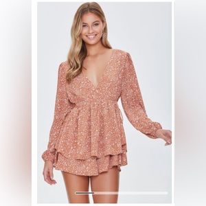 Forever 21 Paisley Print Cutout Flounce Romper NWT